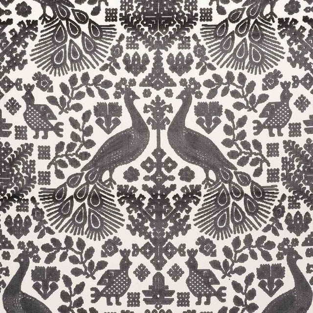 Schumacher Pavone Velvet Carbon 72970 Cut and Patterned Velvets Collection Indoor Upholstery Fabric