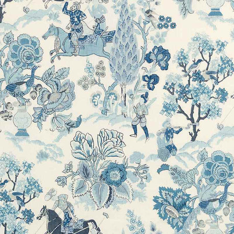 Schumacher Persian Lancers Porcelain 173014 Schumacher Classics Collection Indoor Upholstery Fabric