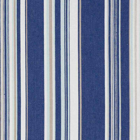 Schumacher Ponderosa Stripe Blue 76630 Indoor / Outdoor Linen Collection Upholstery Fabric