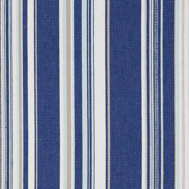 Schumacher Ponderosa Stripe Blue 76630 Indoor / Outdoor Linen Collection Upholstery Fabric