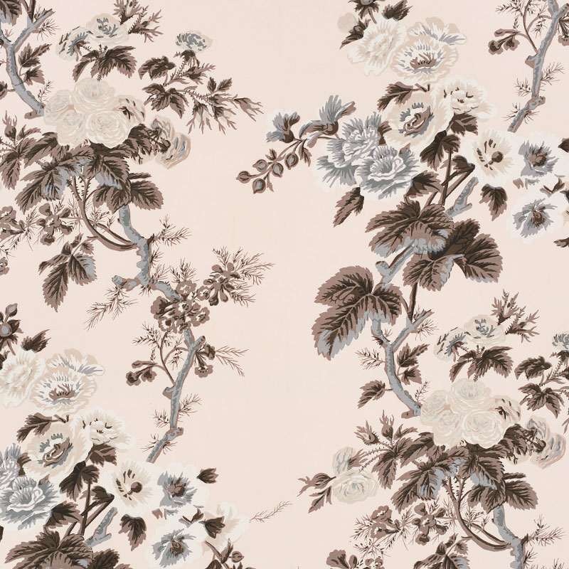 Schumacher Pyne Hollyhock Blush 174454 Schumacher Classics Collection Indoor Upholstery Fabric
