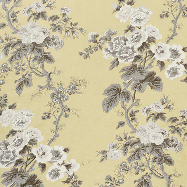 Schumacher Pyne Hollyhock Buttercup 174456 Schumacher Classics Collection Indoor Upholstery Fabric