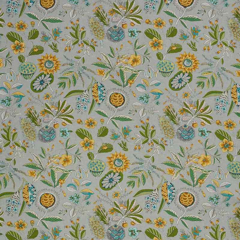 Schumacher Roca Redonda Grey and Ochre 178771 Schumacher Classics Collection Indoor Upholstery Fabric