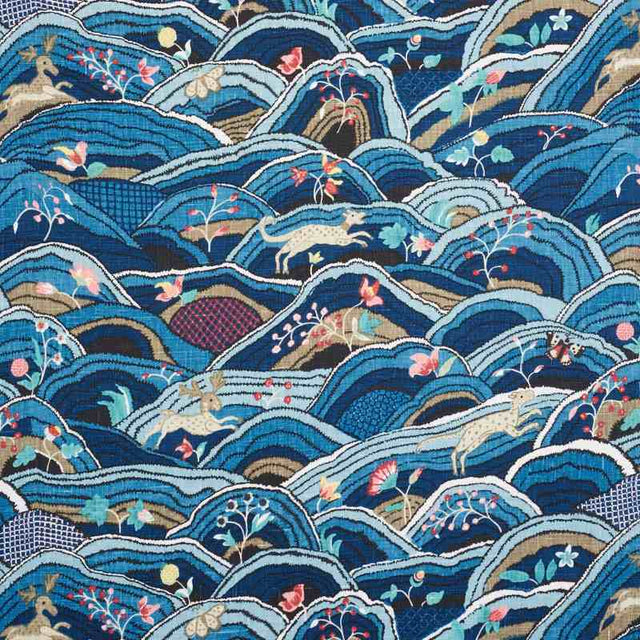 Schumacher Rolling Hills Blues 177380 Schumacher Classics Collection Indoor Upholstery Fabric