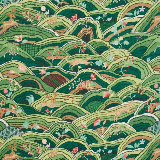 Schumacher Rolling Hills Green 177381 Schumacher Classics Collection Indoor Upholstery Fabric