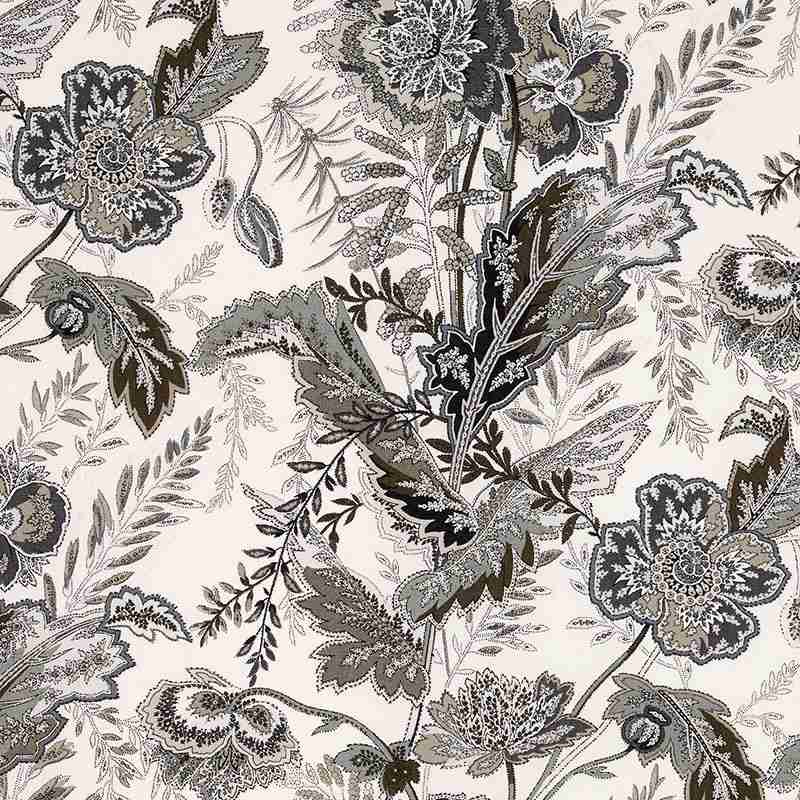 Schumacher Sandoway Vine Charcoal 174545 Schumacher Classics Collection Indoor Upholstery Fabric