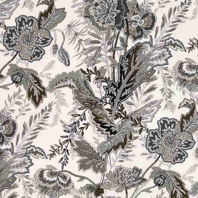 Schumacher Sandoway Vine Charcoal 174545 Schumacher Classics Collection Indoor Upholstery Fabric