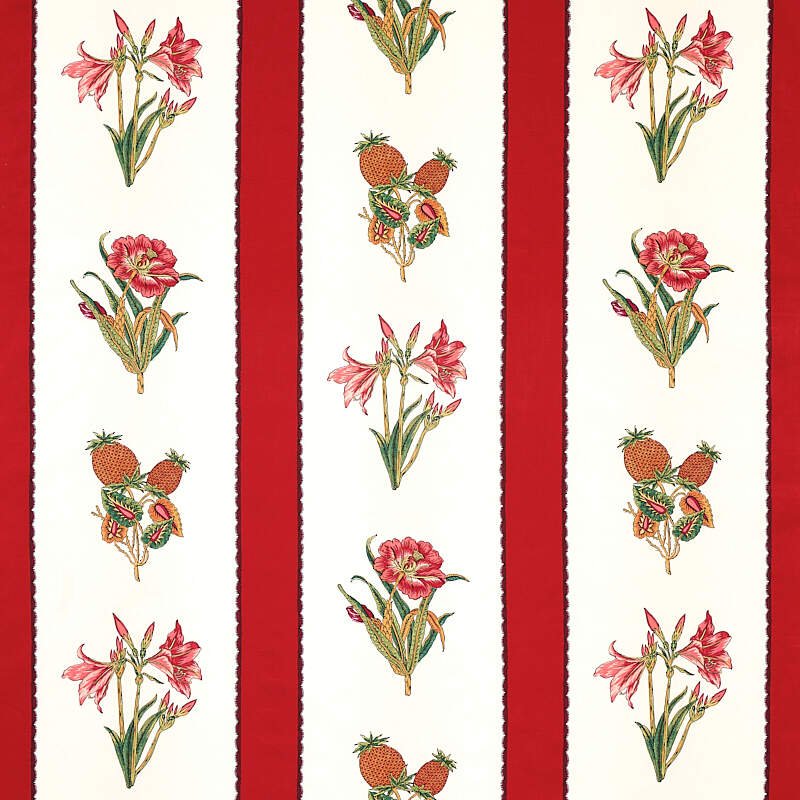 Schumacher Servilia Stripe Red 179641 Schumacher Classics Collection Indoor Upholstery Fabric