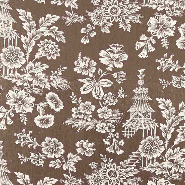 Schumacher Song Garden Cocoa 175753 Schumacher Classics Collection Indoor Upholstery Fabric