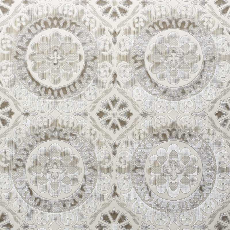 Schumacher Suzani Strie Velvet Pearl 77642 Cut and Patterned Velvets Collection Indoor Upholstery Fabric