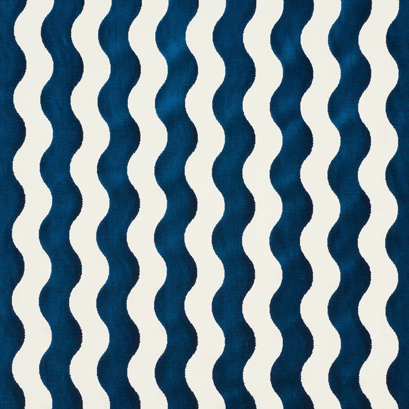 Schumacher The Wave Velvet Navy 69423 Cut and Patterned Velvets Collection Indoor Upholstery Fabric