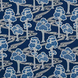 Schumacher Tree River Blue 176741 Schumacher Classics Collection Indoor Upholstery Fabric