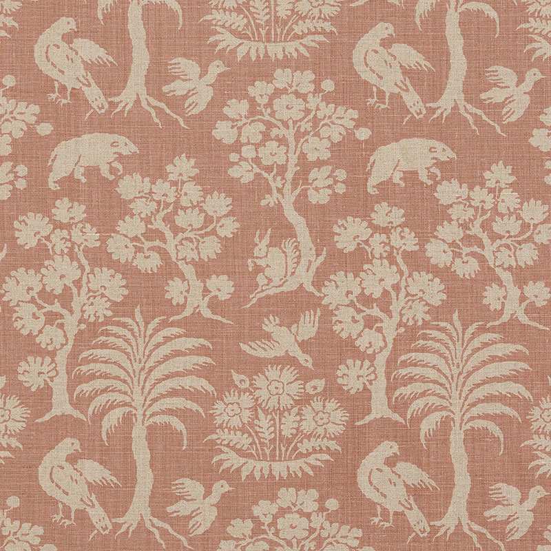 Schumacher Woodland Silhouette Blush 176170 Schumacher Classics Collection Indoor Upholstery Fabric