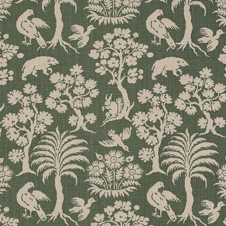 Schumacher Woodland Silhouette Moss 176173 Schumacher Classics Collection Indoor Upholstery Fabric