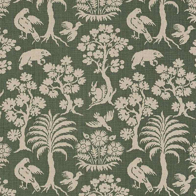Schumacher Woodland Silhouette Moss 176173 Schumacher Classics Collection Indoor Upholstery Fabric