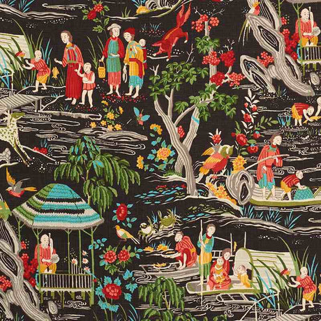 Schumacher Yangtze River Onyx 176771 Schumacher Classics Collection Indoor Upholstery Fabric