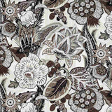 Schumacher Zanzibar Linen Print Ebony and Mocha 173524 Schumacher Classics Collection Indoor Upholstery Fabric