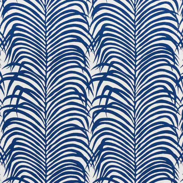 Schumacher Zebra Palm Navy 73170 Indoor / Outdoor Prints and Wovens Collection Upholstery Fabric