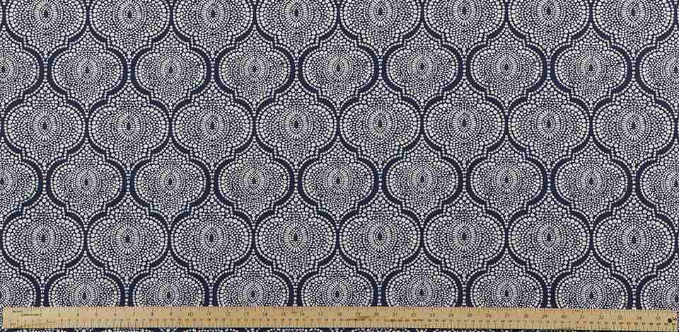Scott Living Arabesque Cyan Indigo / Belgian Modern Century Collection Multipurpose Fabric