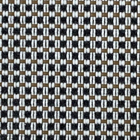 Sample of Serge Ferrari Batyline Elios Graphic Caramel 7740-51035 Upholstery Fabric