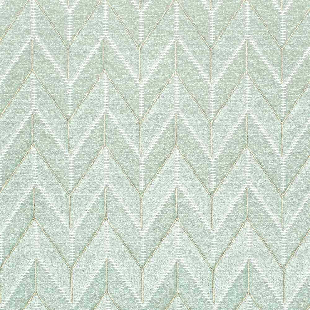 Sample of Stout Brussels Teal 3 Color My Window Collection Drapery Fabric