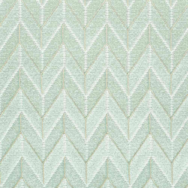 Sample of Stout Brussels Teal 3 Color My Window Collection Drapery Fabric