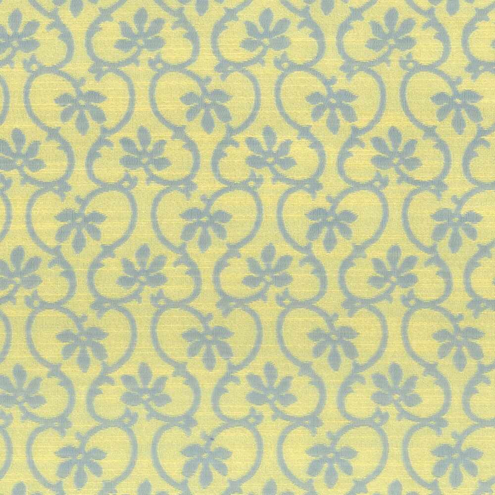 Sample of Stout Floral Scroll 7615-09 Bassett McNab Collection Multipurpose Fabric
