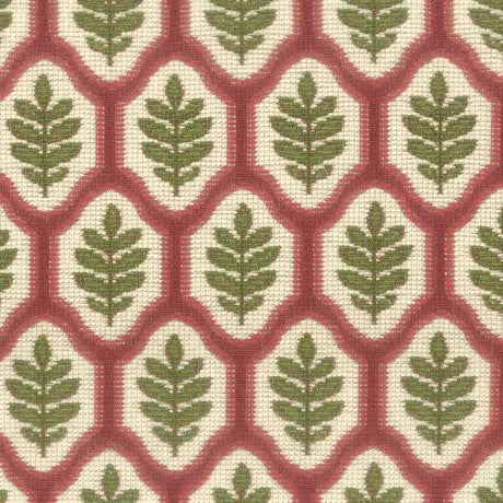 Sample of Stout Grospoint Leaf 7685-5 Bassett McNab Collection Upholstery Fabric