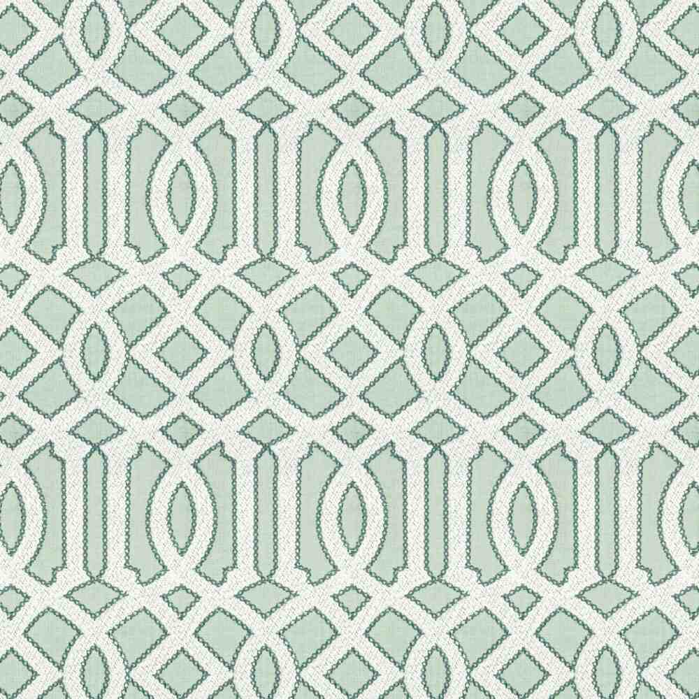 Sample of Stout Interlachen Emb Seaspray 7801-51 Bassett McNab Collection Upholstery Fabric