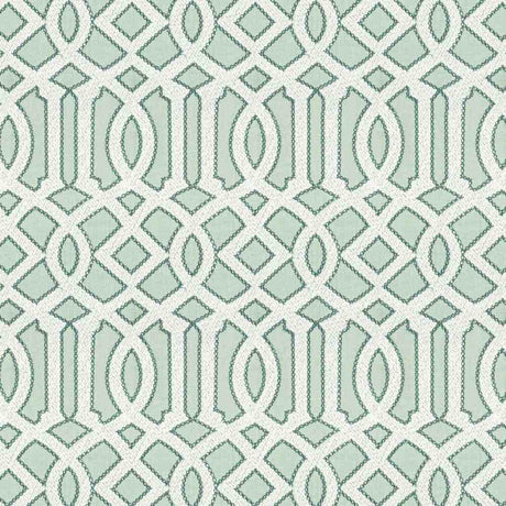 Sample of Stout Interlachen Emb Seaspray 7801-51 Bassett McNab Collection Upholstery Fabric