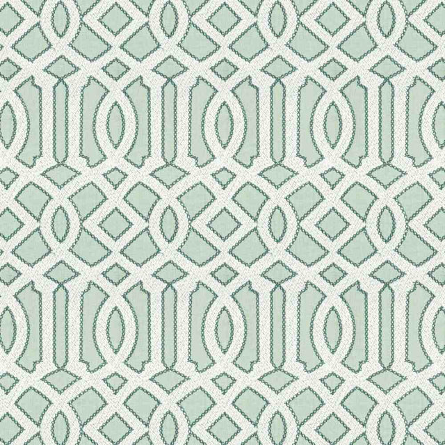 Sample of Stout Interlachen Emb Seaspray 7801-51 Bassett McNab Collection Upholstery Fabric