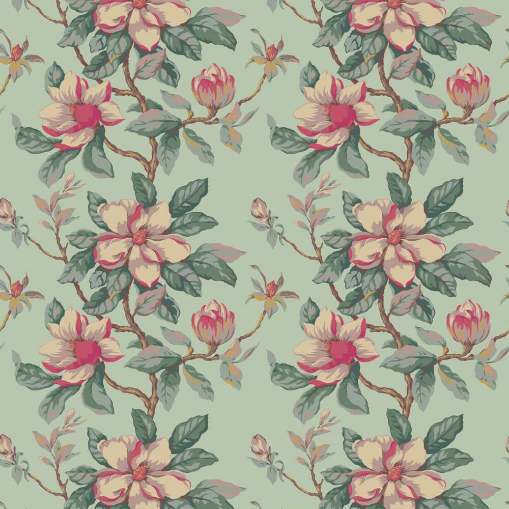 Sample of Stout Magnolia Grandiflora  7460-15 Bassett McNab Collection Multipurpose Fabric