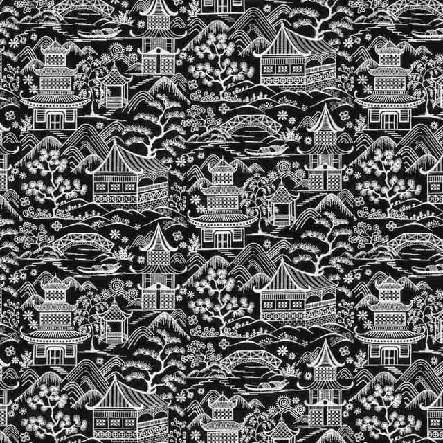 Sample of Stout Upsala Black/White 2 Rainbow Library Collection Multipurpose Fabric