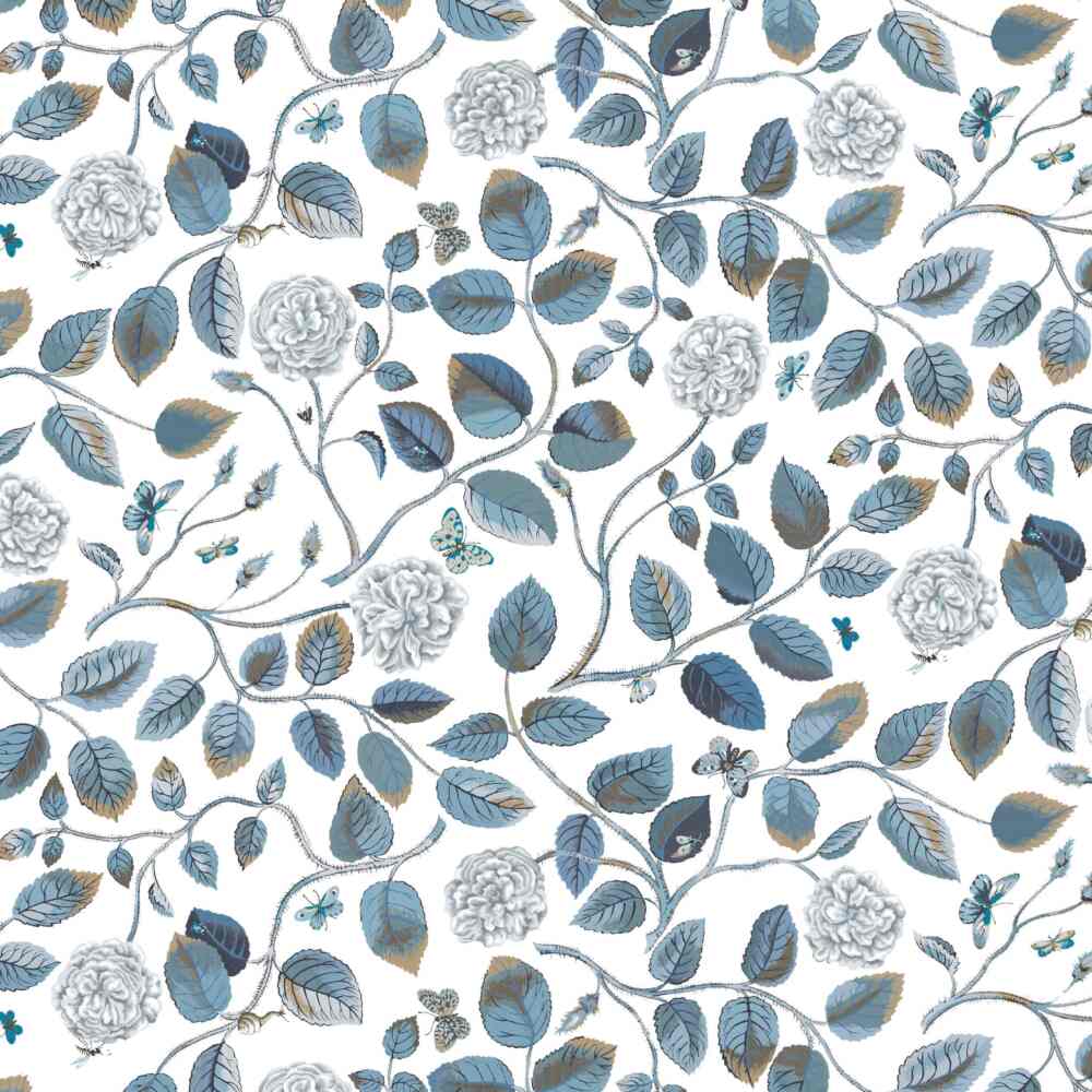 Sample of Stout Wandering Rose Lake 7830-3 Bassett McNab Collection Multipurpose Fabric