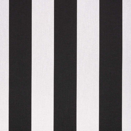 Sample of Sunbrella Beaufort Black / White 6 Bar 5704-0000 46-Inch Stripes Awning / Shade Fabric