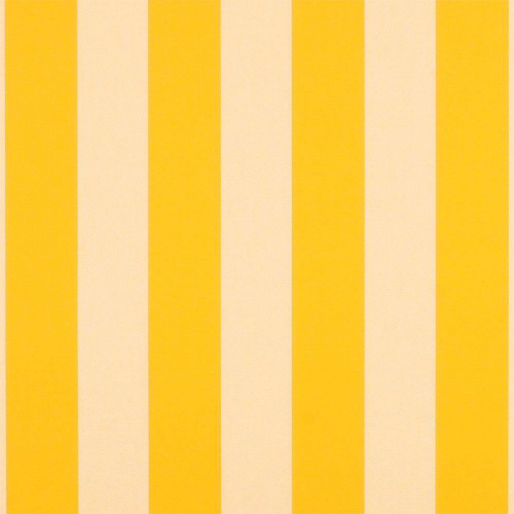 Sample of Sunbrella Beaufort Yellow / White 6 Bar 5702-0000 46-Inch Stripes Awning / Shade Fabric