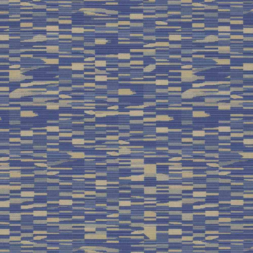 Sample of Sunbrella by Mayer Collage Cobalt 417-004 Imagine Collection Upholstery Fabric