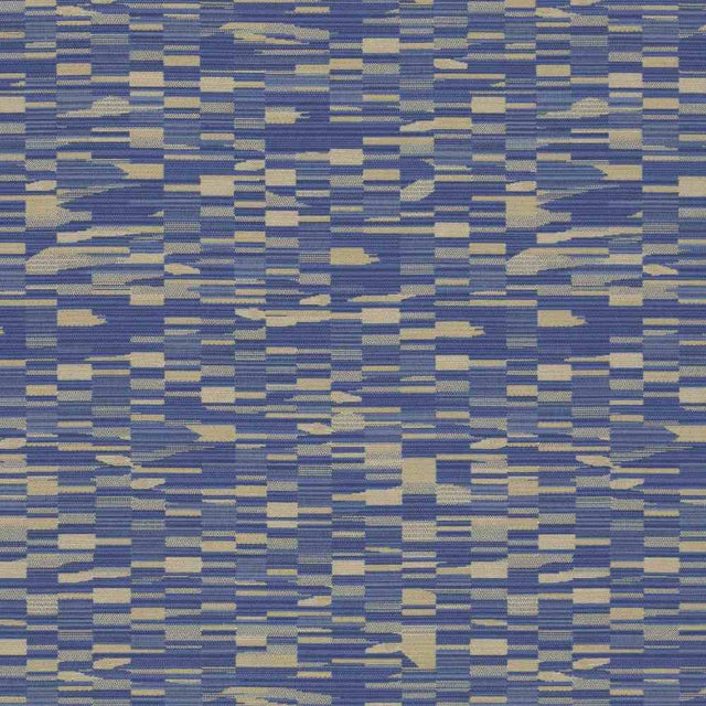Sample of Sunbrella by Mayer Collage Cobalt 417-004 Imagine Collection Upholstery Fabric