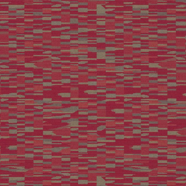 Sample of Sunbrella by Mayer Collage Crimson 417-001 Imagine Collection Upholstery Fabric
