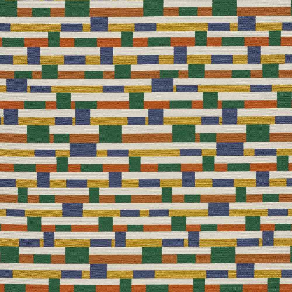 Sample of Sunbrella by Mayer Metal Strips Dreamsicle 434-009 Vollis Simpson Collection Upholstery Fabric