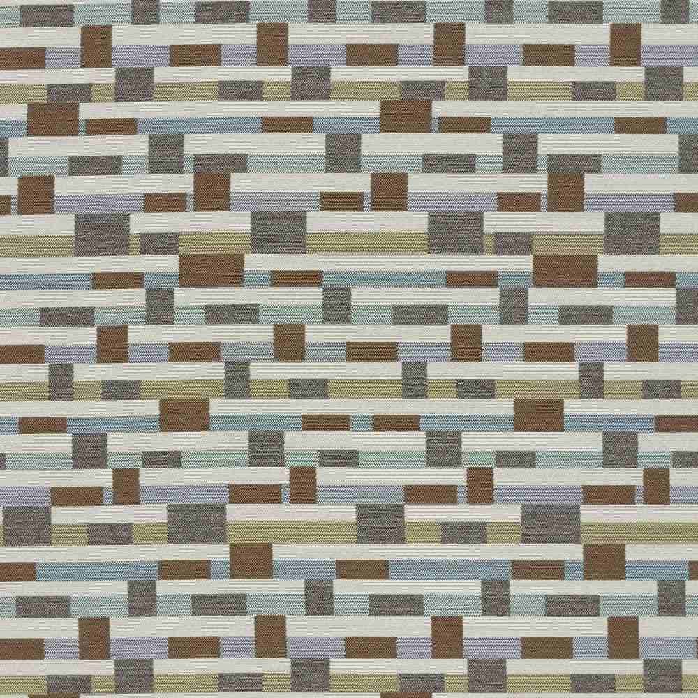 Sample of Sunbrella by Mayer Metal Strips Driftwood 434-000 Vollis Simpson Collection Upholstery Fabric