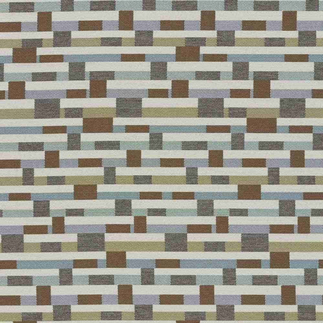 Sample of Sunbrella by Mayer Metal Strips Driftwood 434-000 Vollis Simpson Collection Upholstery Fabric