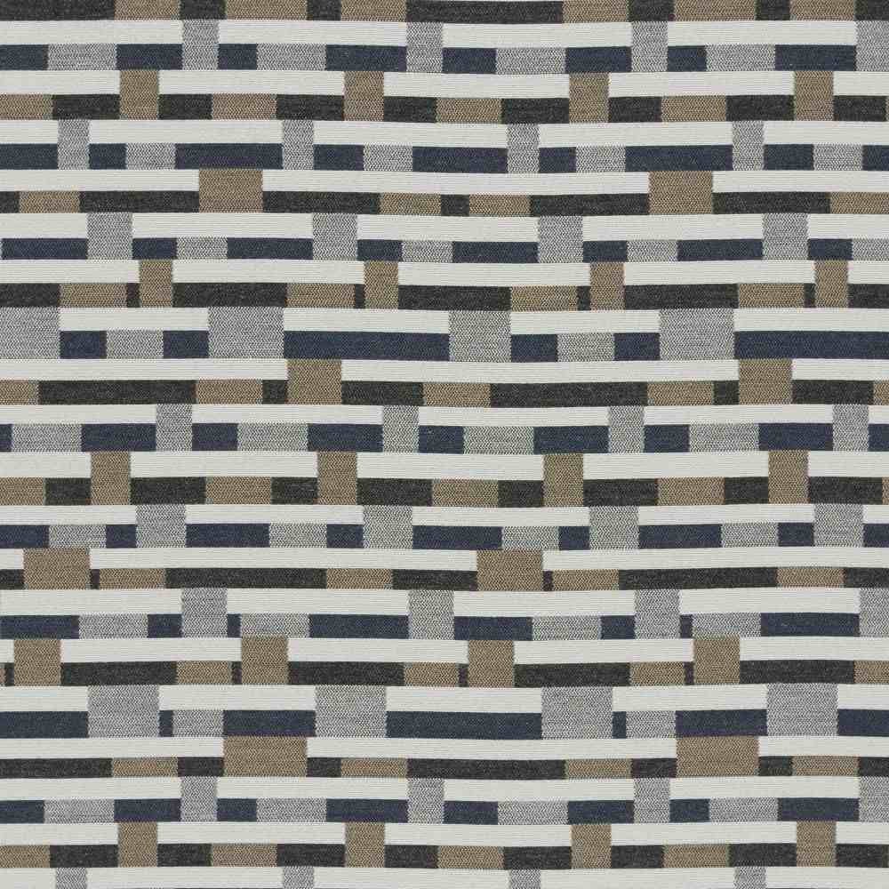 Sample of Sunbrella by Mayer Metal Strips Granite 434-006 Vollis Simpson Collection Upholstery Fabric