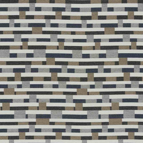 Sample of Sunbrella by Mayer Metal Strips Granite 434-006 Vollis Simpson Collection Upholstery Fabric