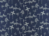 Sample of Sunbrella by Mayer Whirligig Navy 431-004 Vollis Simpson Collection Upholstery Fabric