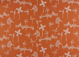 Sample of Sunbrella by Mayer Whirligig Tangerine 431-009 Vollis Simpson Collection Upholstery Fabric