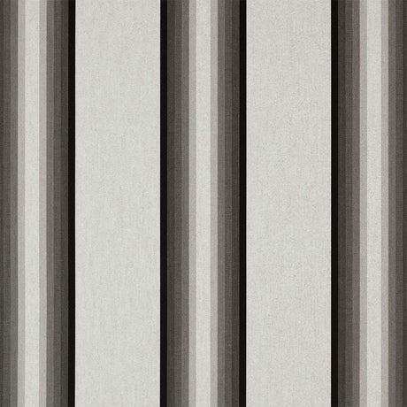 Sample of Sunbrella Grey / Black / White 4799-0000 46-Inch Stripes Awning / Shade Fabric