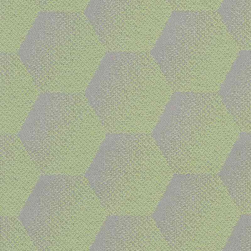 Sample of Sunbrella Hexagon Mint HEX J206 140 European Collection Upholstery Fabric