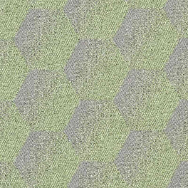 Sample of Sunbrella Hexagon Mint HEX J206 140 European Collection Upholstery Fabric