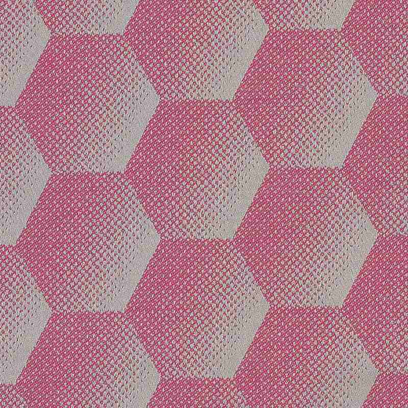 Sample of Sunbrella Hexagon Pink HEX J203 140 European Collection Upholstery Fabric